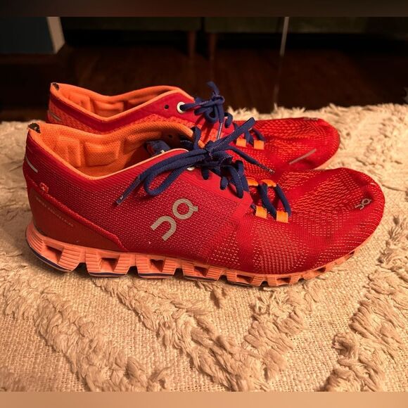 On Running Red and Orange Women's Sneakers - Picture 3 of 8
